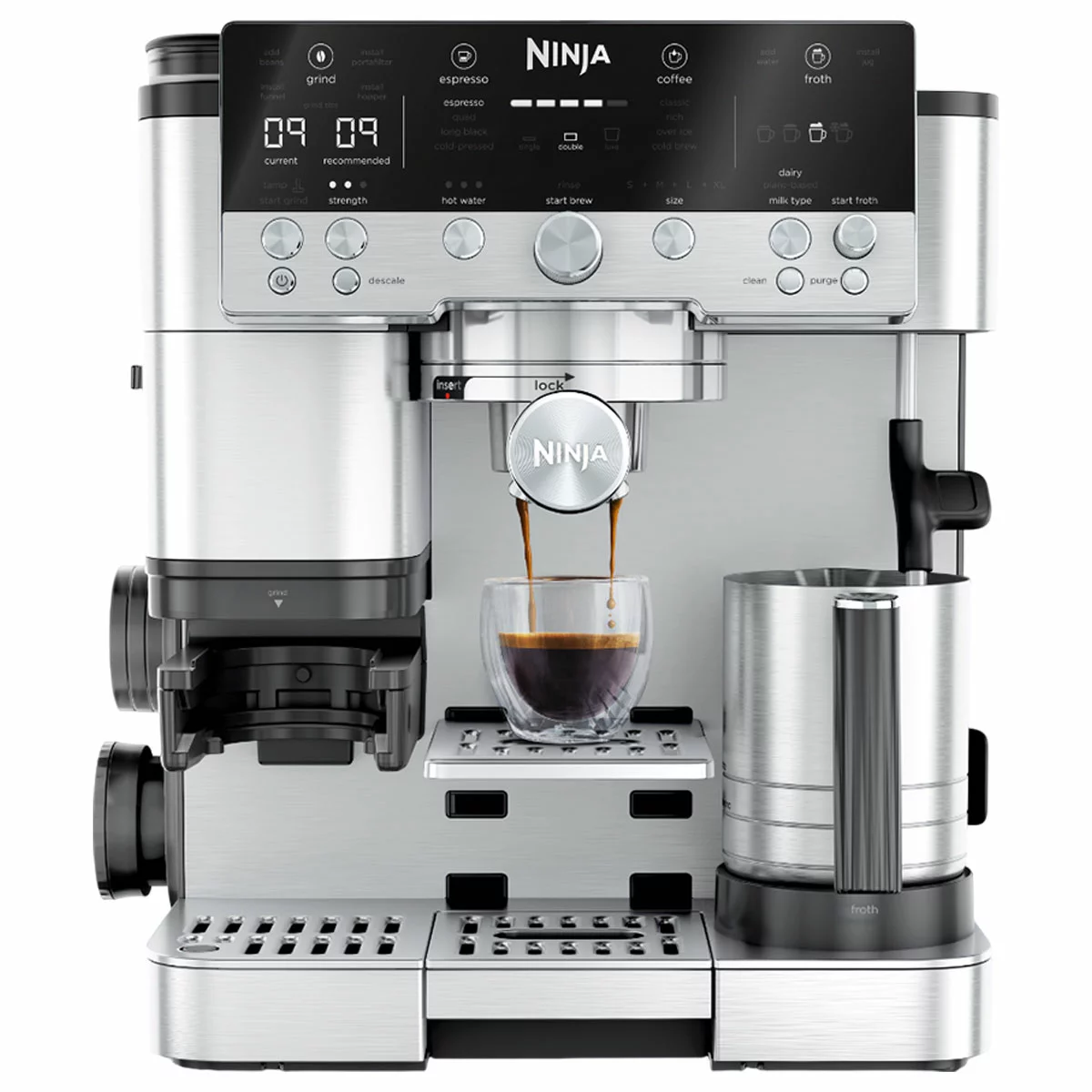 Ninja Luxe Cafe Espresso Machine ES601ANZ 3-in-1 Coffee Maker Grinder Frother
