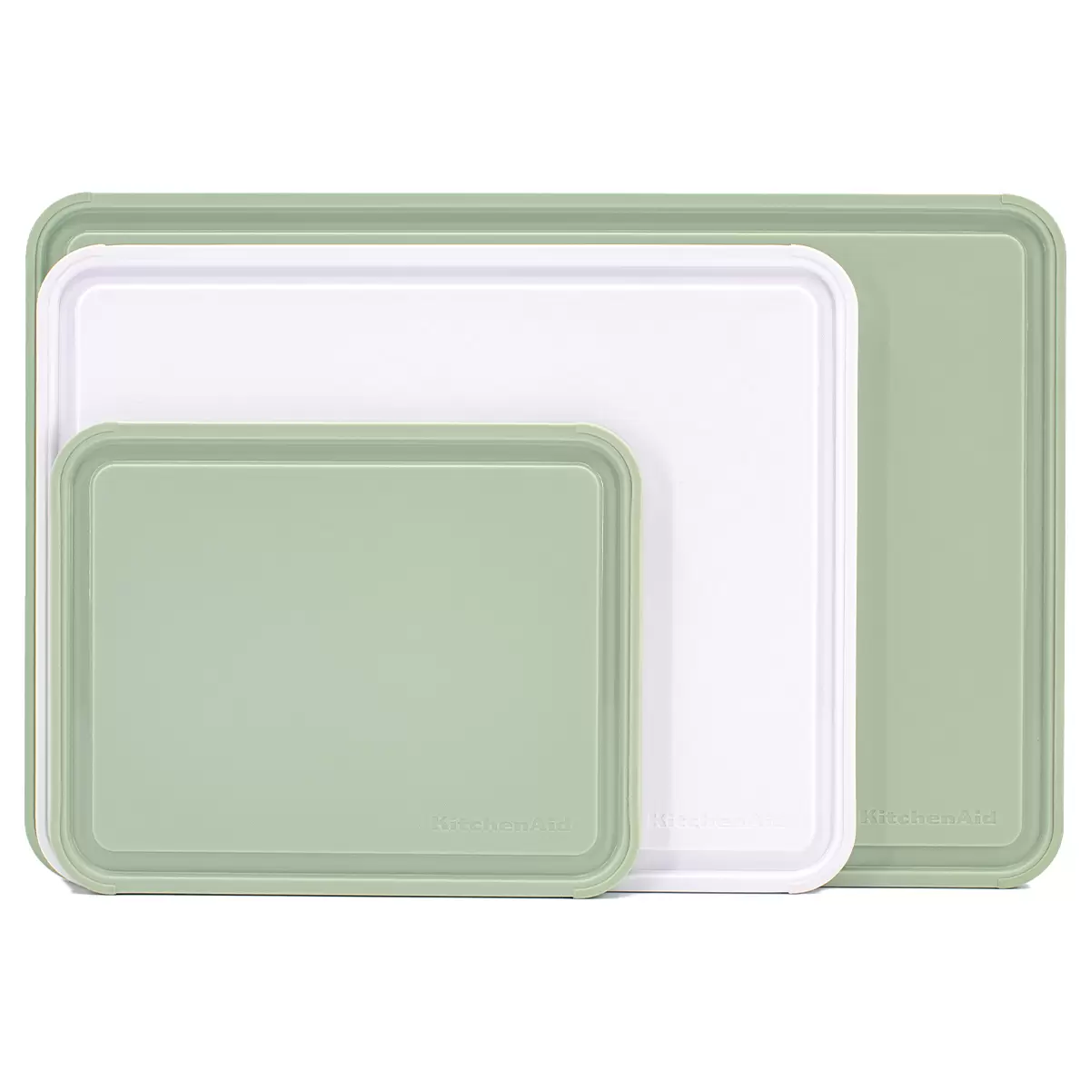 KitchenAid Non-Slip Cutting Boards 3 Piece Set - Green/White - Free Shipping