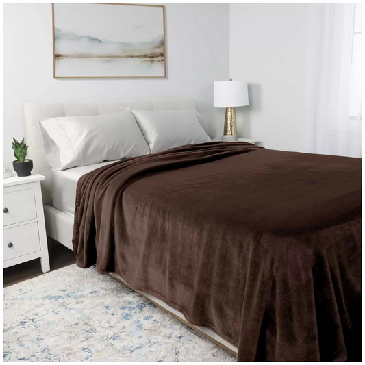 Kirkland Signature Plush Blanket Queen Bracken 248x233cm Soft Warm Oversized
