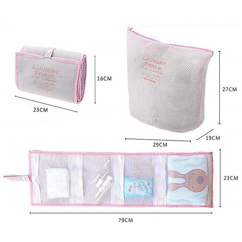Portable Reusable Bath Hanging Mesh Bag Organizer for Toiletry Storage