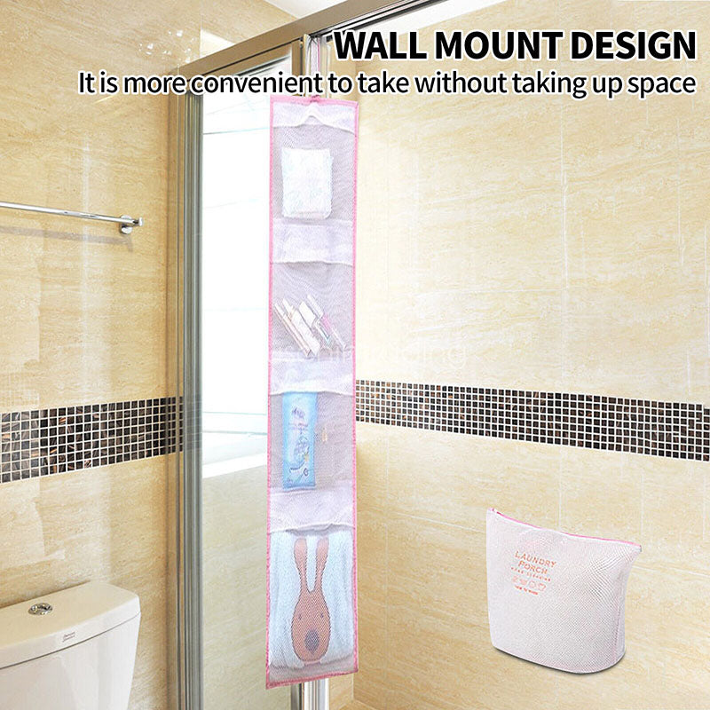 Portable Reusable Bath Hanging Mesh Bag Organizer for Toiletry Storage