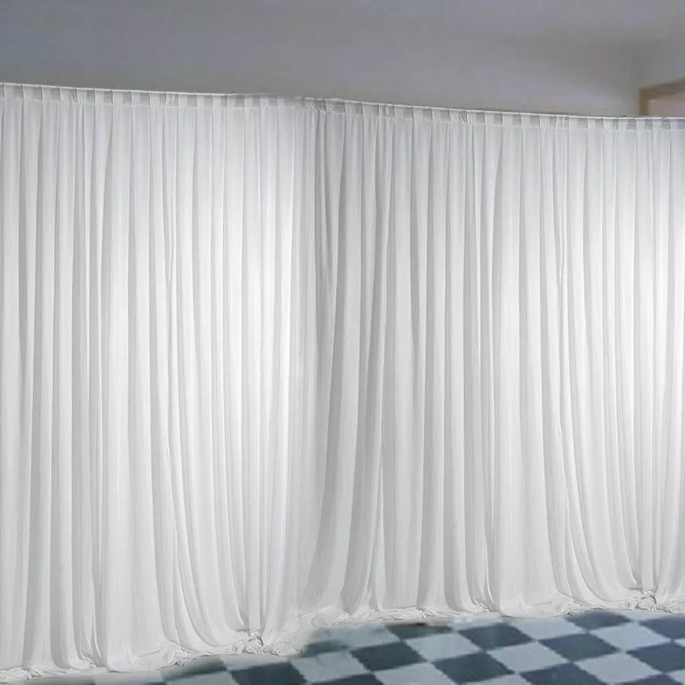 10ft White Pleated Decoration Wedding Photography Backdrop Curtain