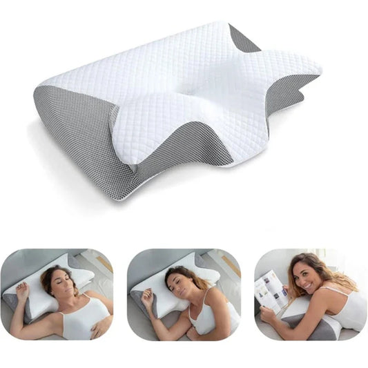 Memory Foam Cervical Pillow 2 in 1 Ergonomic Contour Orthopedic Pillow for Neck Pain