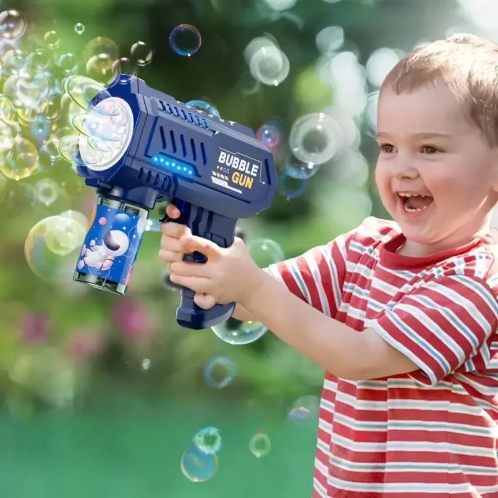 Kids Electric Bubble Gun with 10-Hole Handheld Design