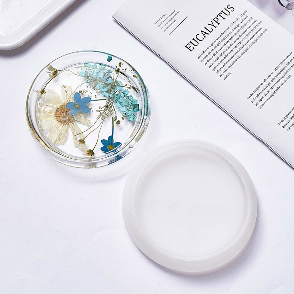 Coaster Cup Mat Mold Round Silicone Mould Kit for Craft DIY Epoxy Resin