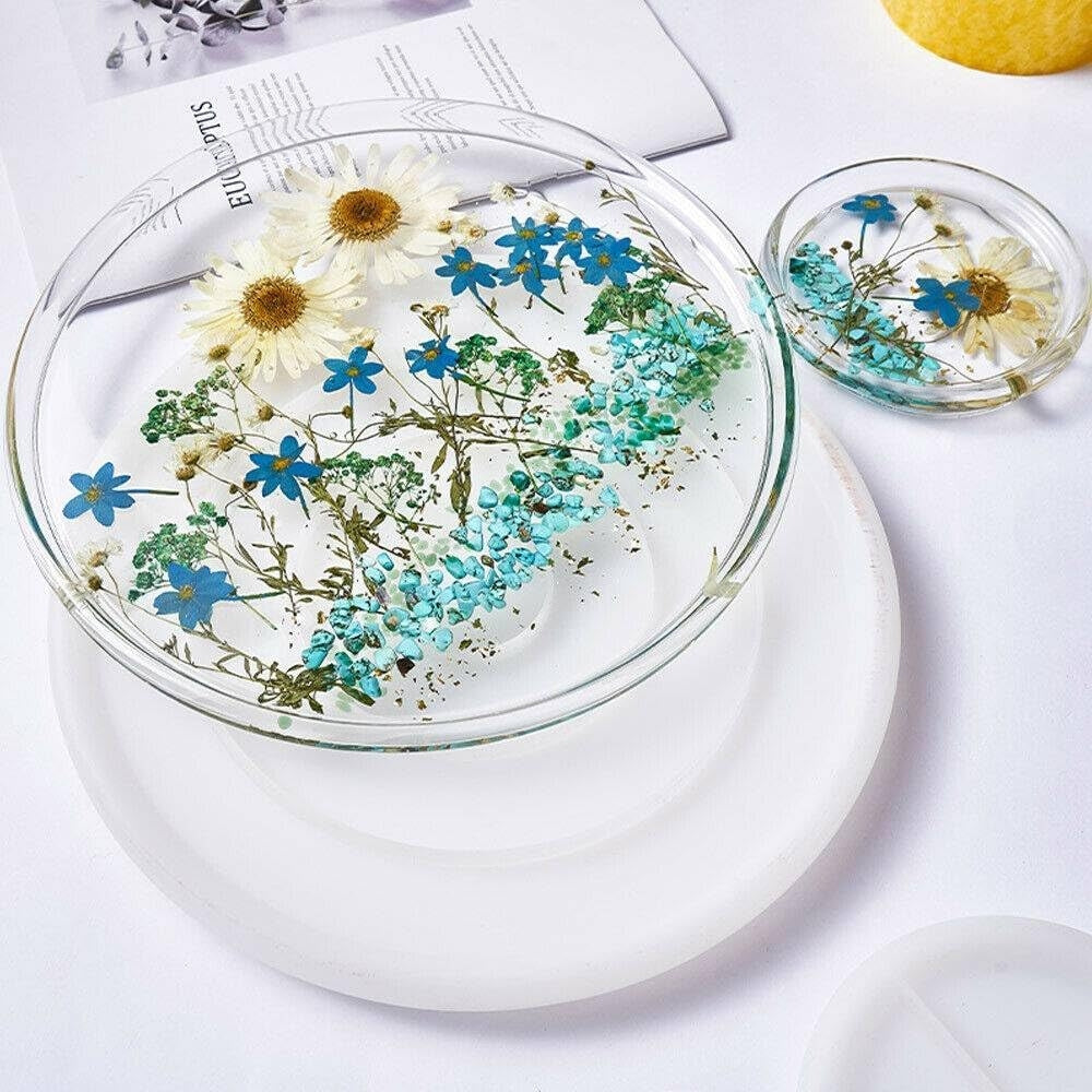 Coaster Cup Mat Mold Round Silicone Mould Kit for Craft DIY Epoxy Resin
