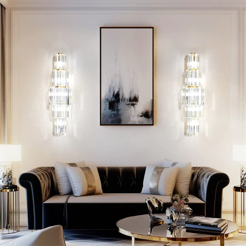 3 Layers Crystal Wall Lamp Sconce Light