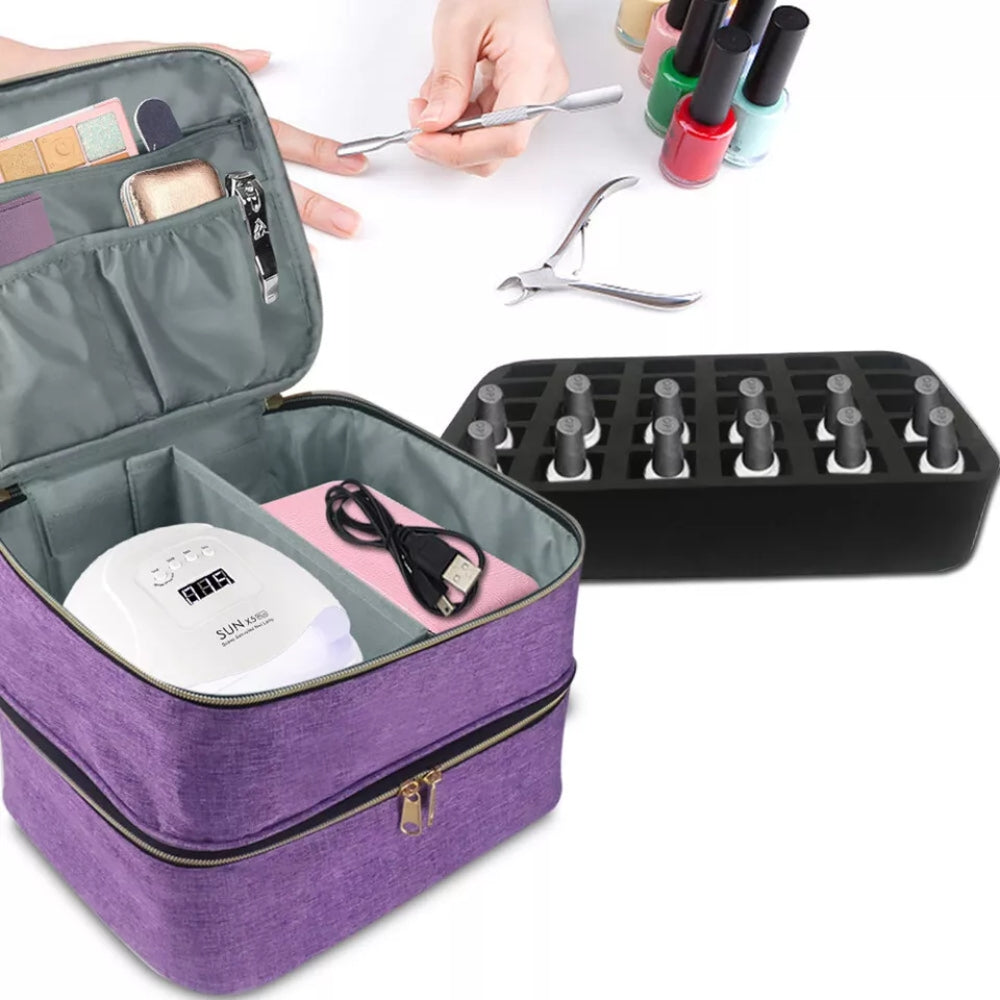 Portable Nail Polish Organizer Handheld Double Layer