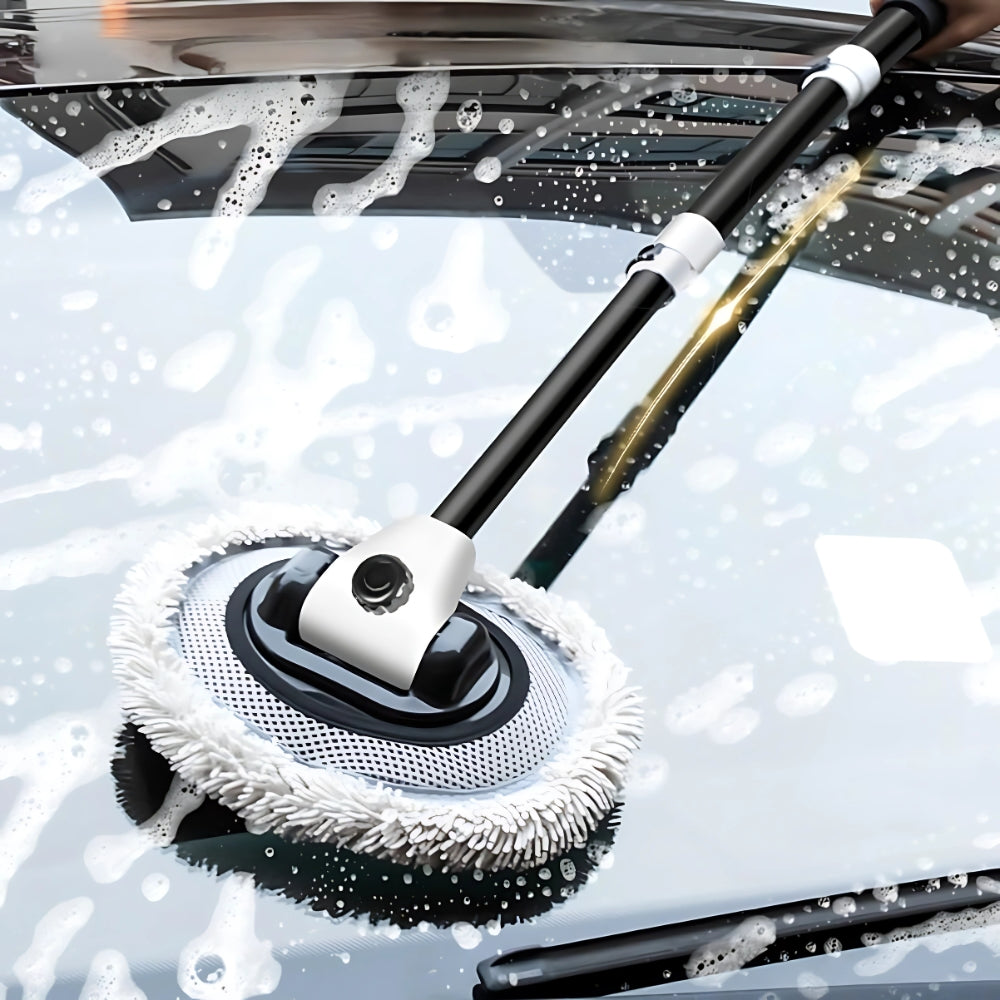 Chenille Car Wash Brush Telescoping Long Handle Cleaning Mop Tool