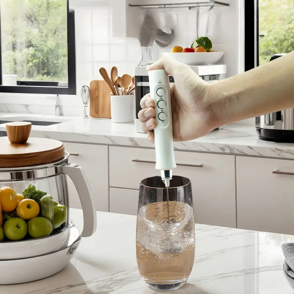 Rechargeable Electric Milk Frother 3 In 1 Handheld Coffee Mixer