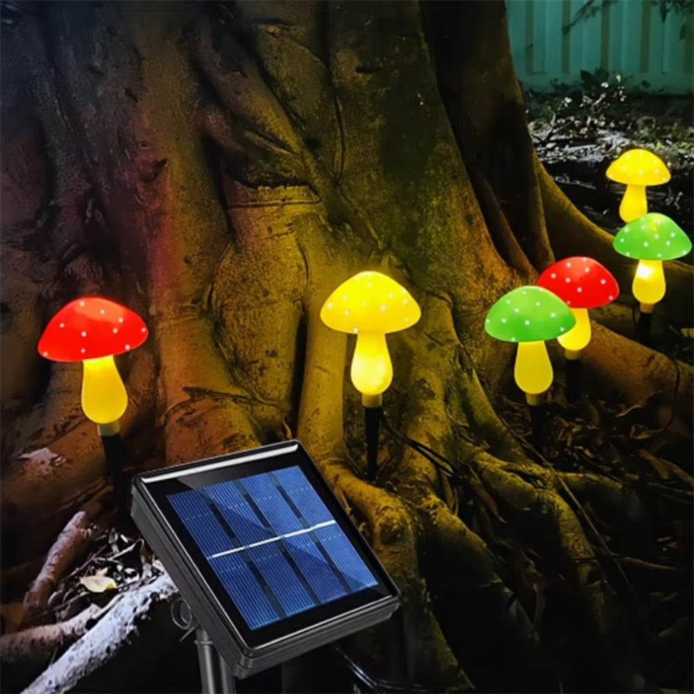 Solar Mushroom Fairy Lights for Outdoor Garden and Holiday Decoration
