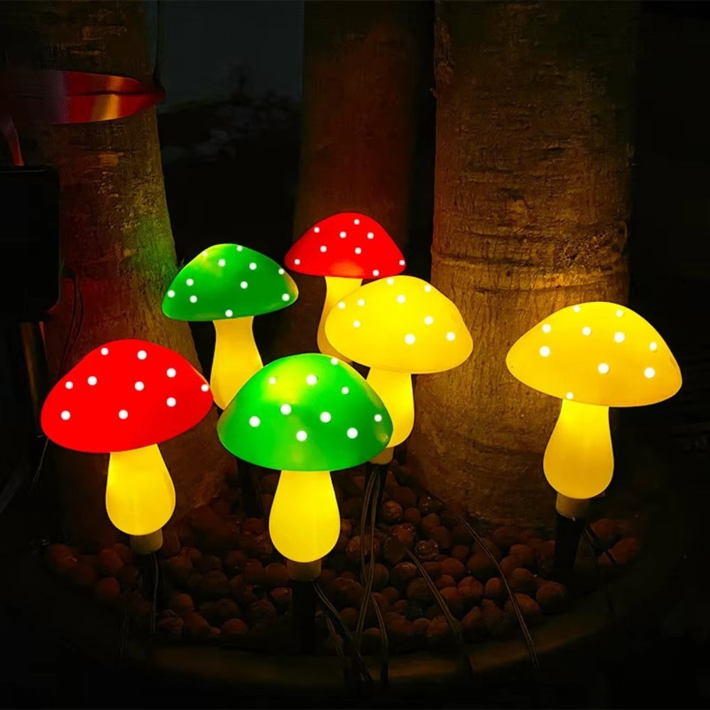 Solar Mushroom Fairy Lights for Outdoor Garden and Holiday Decoration