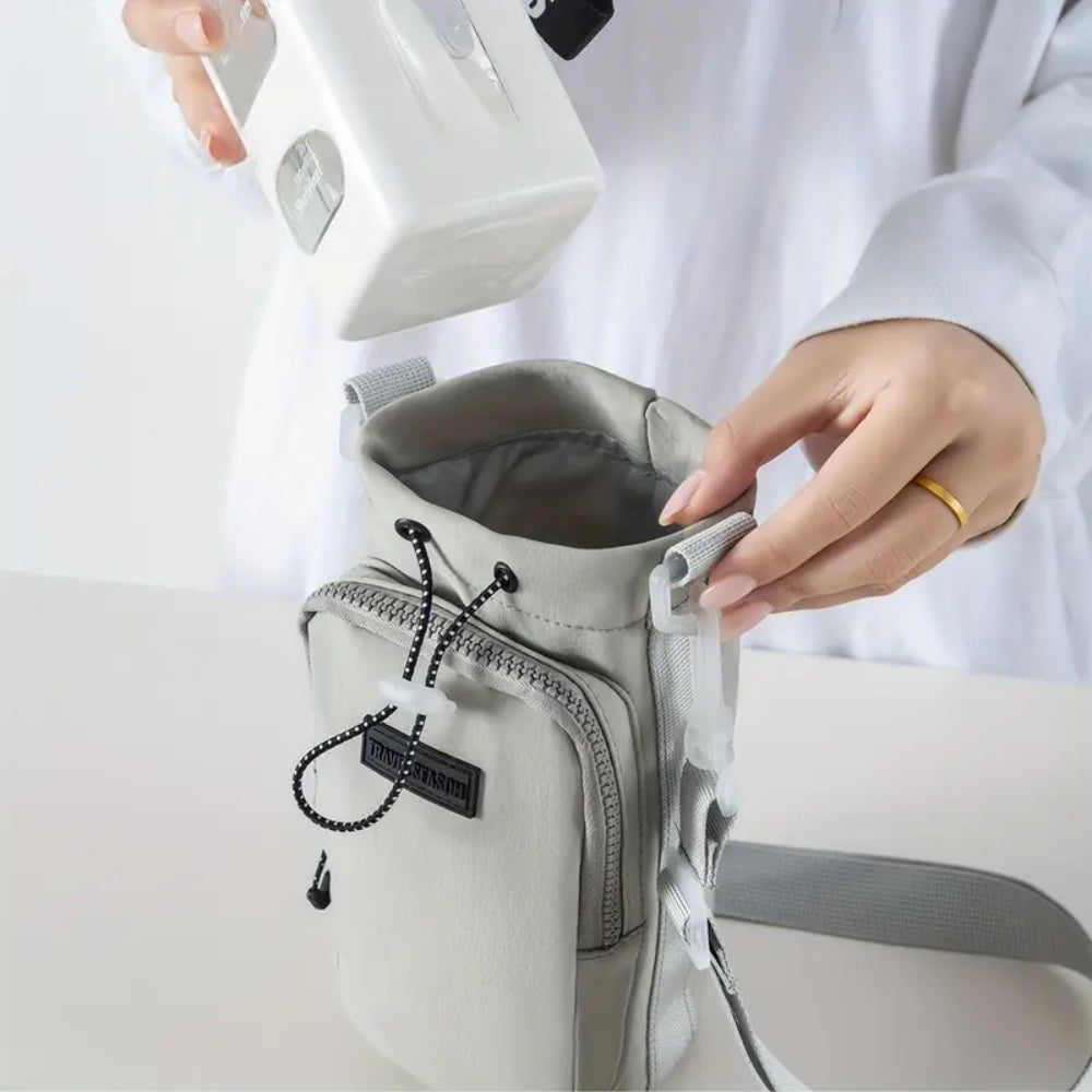 Portable Water Bottle Bag with Adjustable Shoulder Strap
