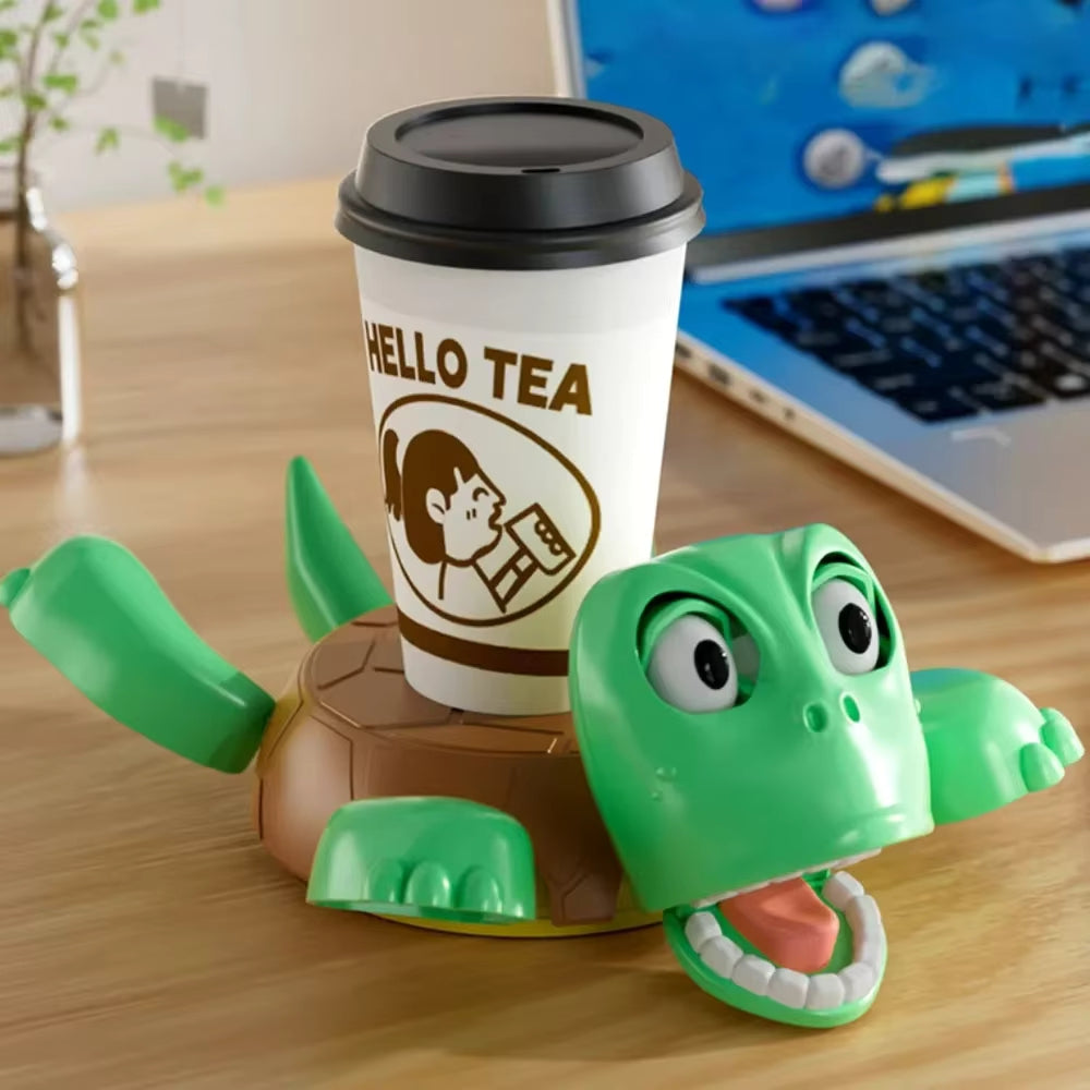 Quirky Panicked Turtle Ornament Cup Pad Mug Holder With Funny Expression