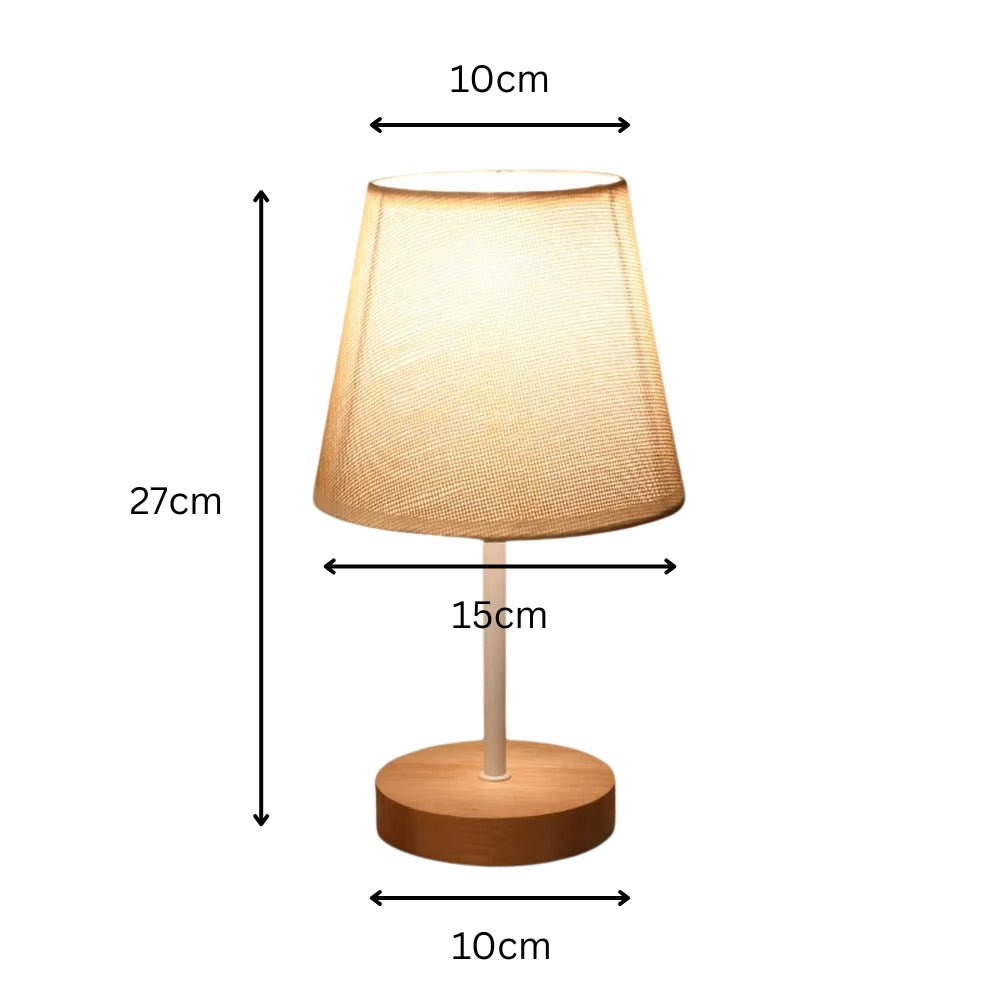 Solid Wood Cloth Nordic Decorative Table Bedroom Bedside Lamp