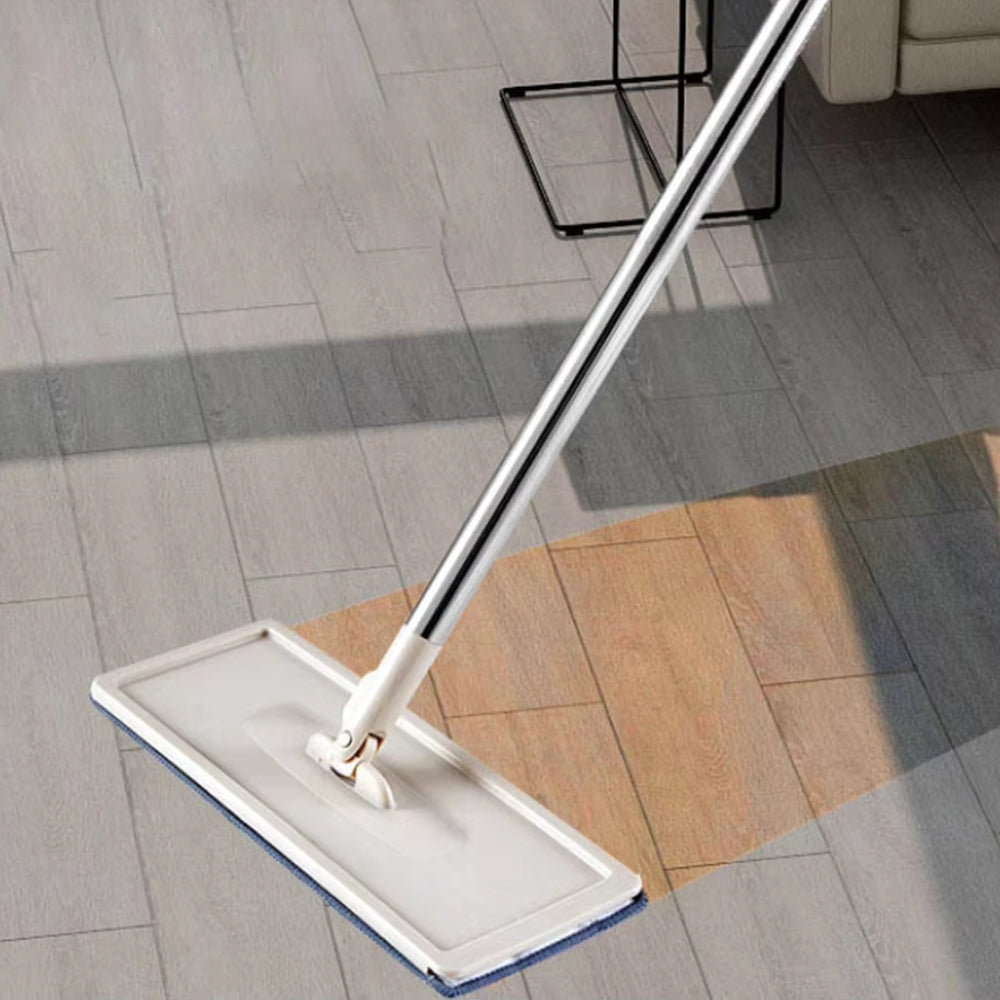 Hands Free Flat Floor Mop and Bucket System with Washable Microfiber Pads