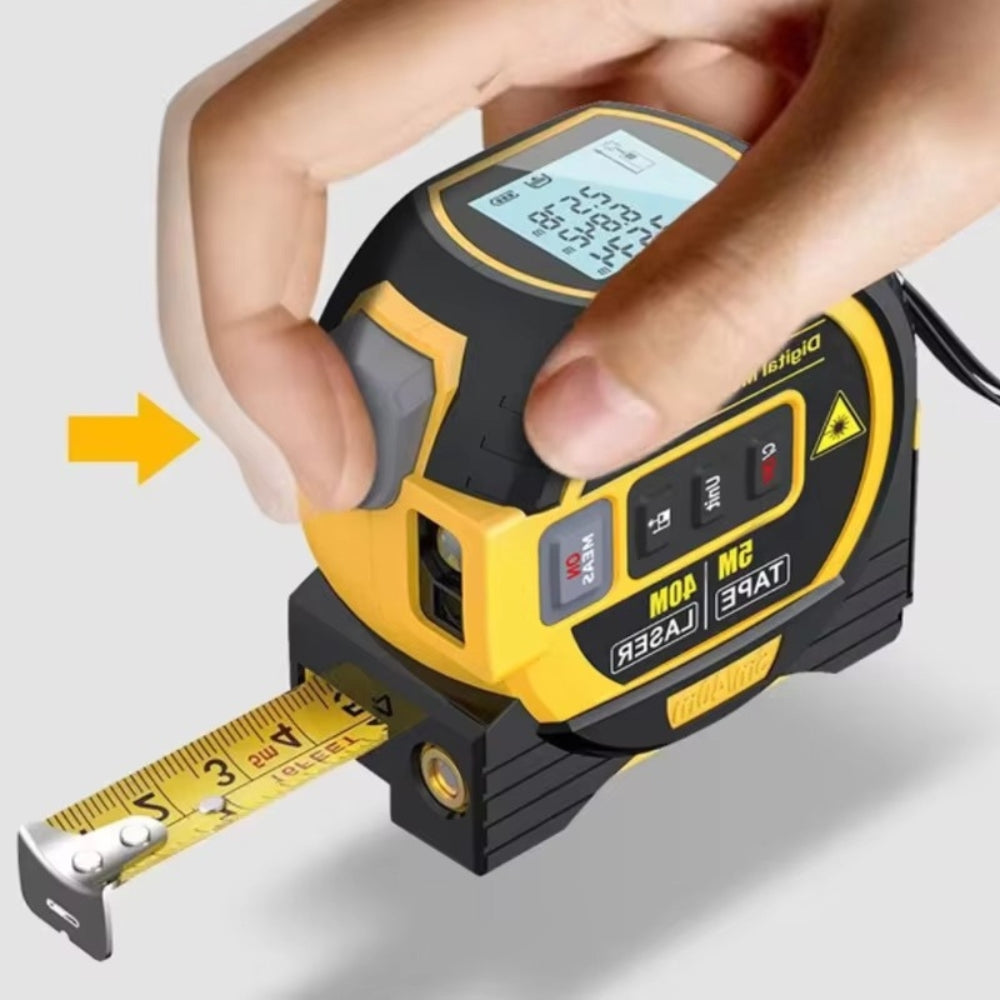 3 in 1 Laser Rangefinder Tape Measure with LCD Backlight Display