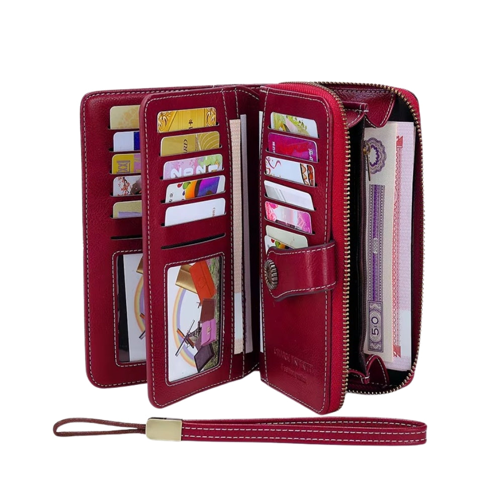 RFID Anti-Theft Multi-Card Long Wallet With Wrist Strap