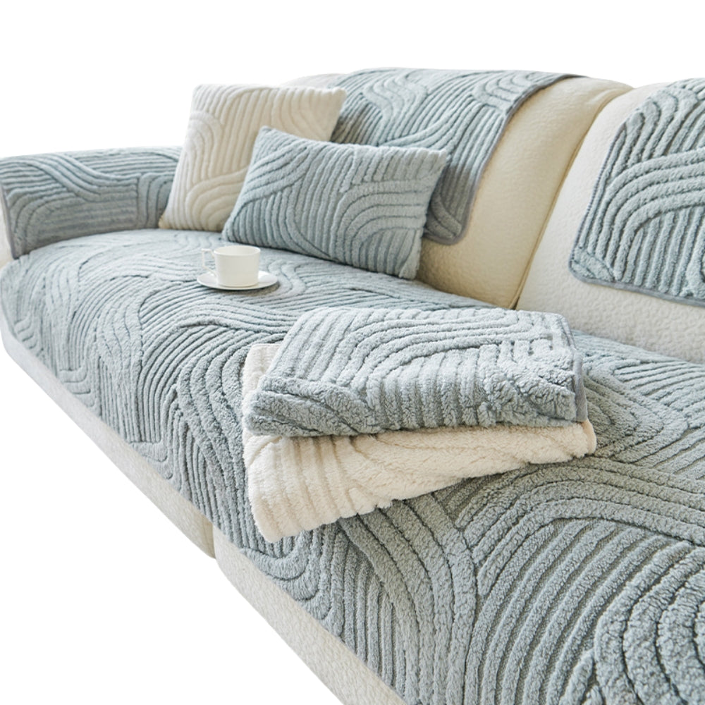 Autumn and Winter Straight Row Non-slip Cushion Cover Thickened Plush Sofa Cushion