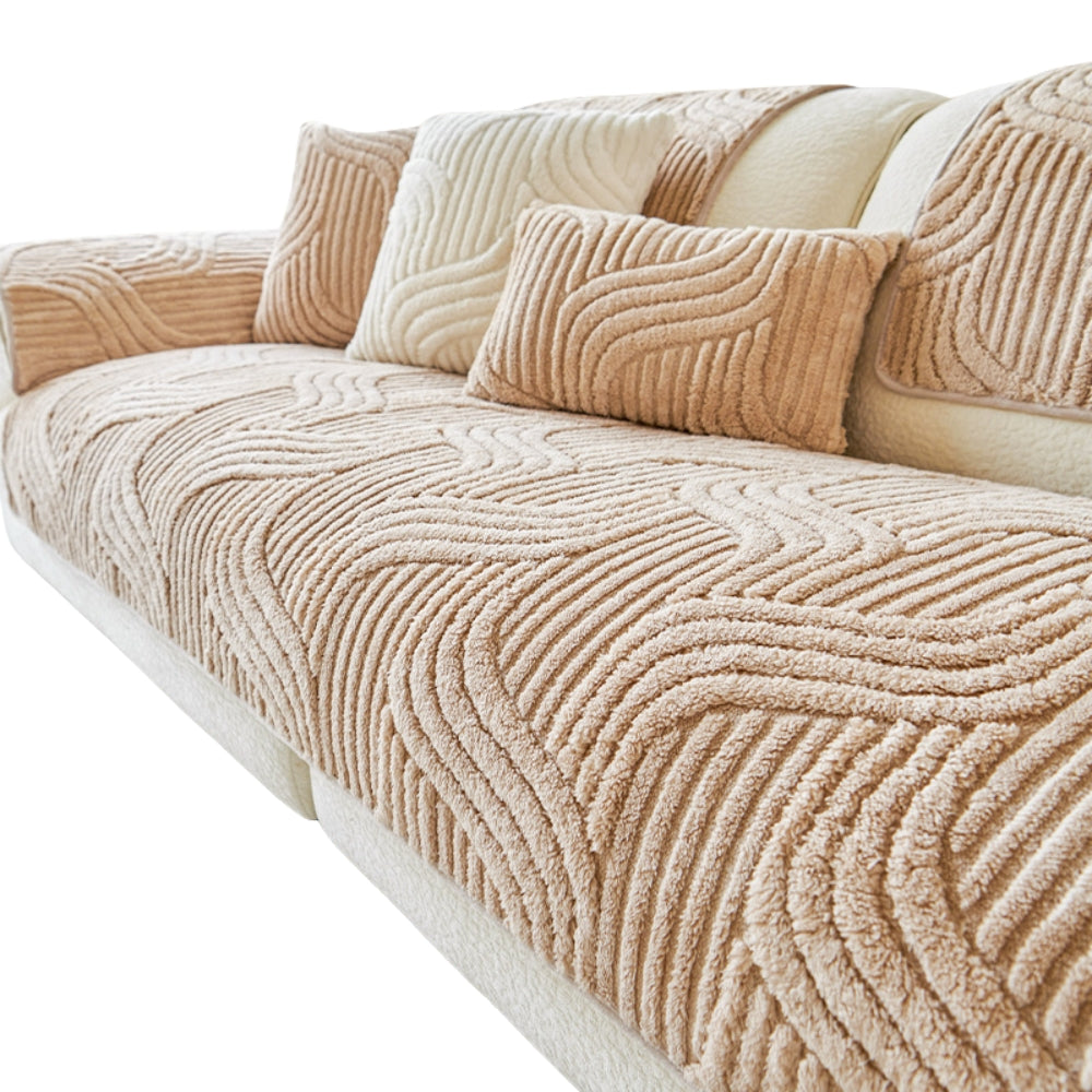 Autumn and Winter Straight Row Non-slip Cushion Cover Thickened Plush Sofa Cushion