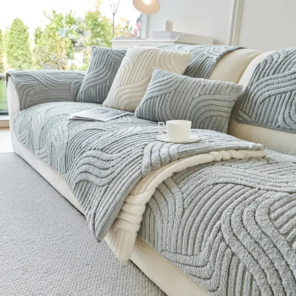 Autumn and Winter Straight Row Non-slip Cushion Cover Thickened Plush Sofa Cushion