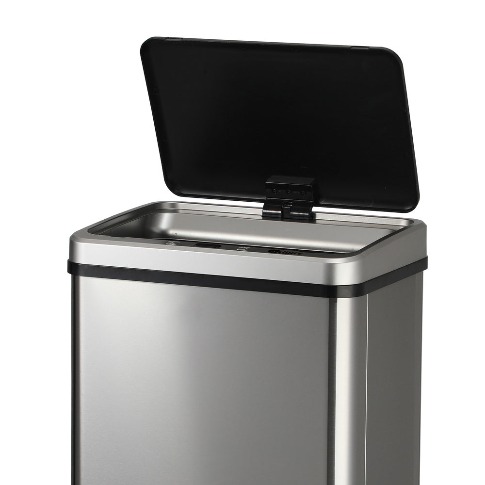 Silver Stainless Steel 60L Motion Sensor Bin