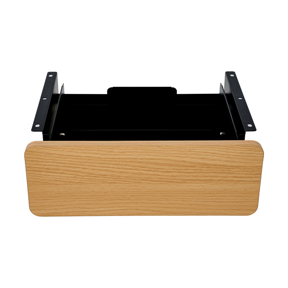 Under Desk Drawer with 2 Drawers and Dividers Natural and Black