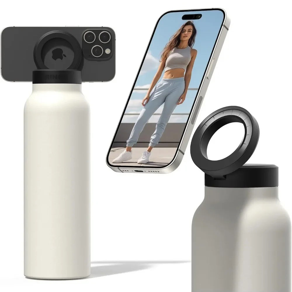 Magnetic Phone Holder Insulated Water Bottle