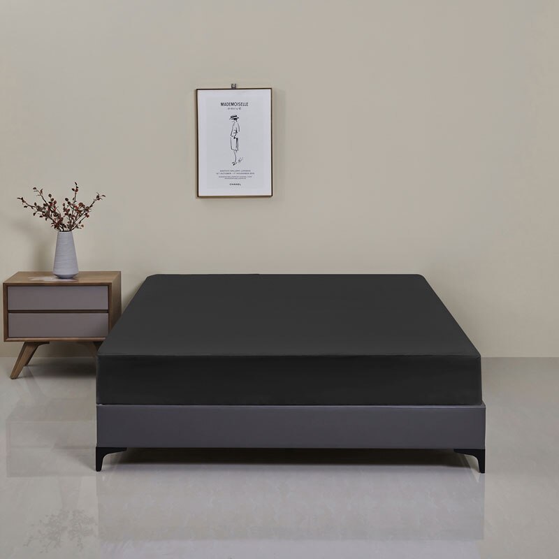 Soft Comfortable Breathable Solid Color Bedding Mattress Cover Fitted