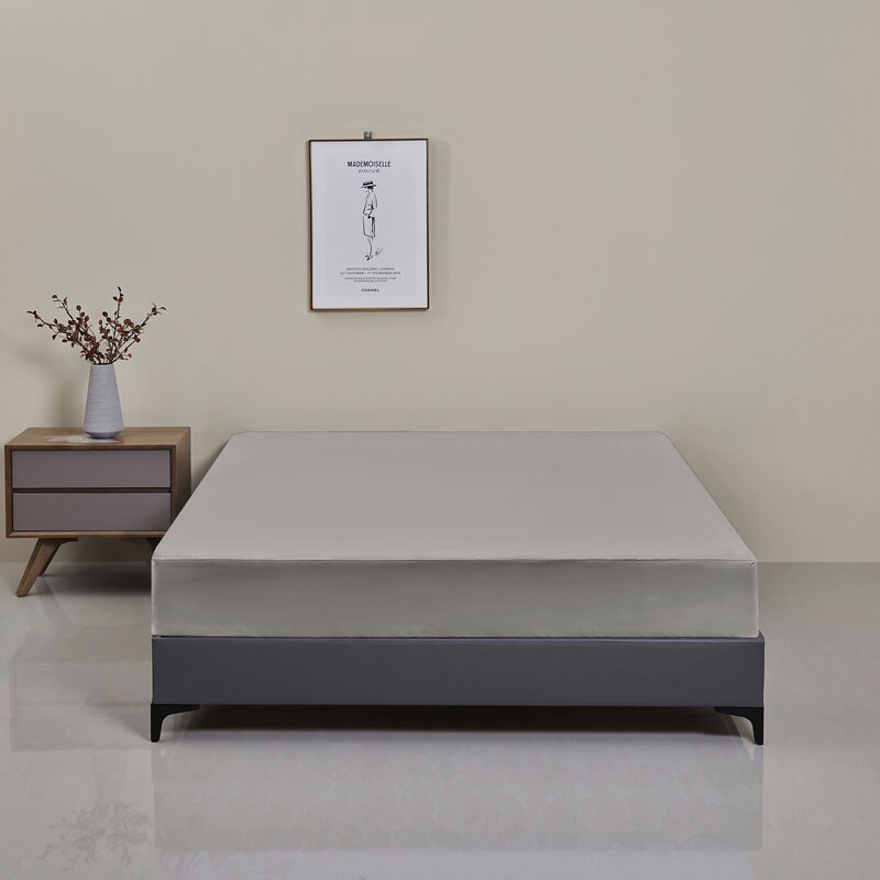 Soft Comfortable Breathable Solid Color Bedding Mattress Cover Fitted