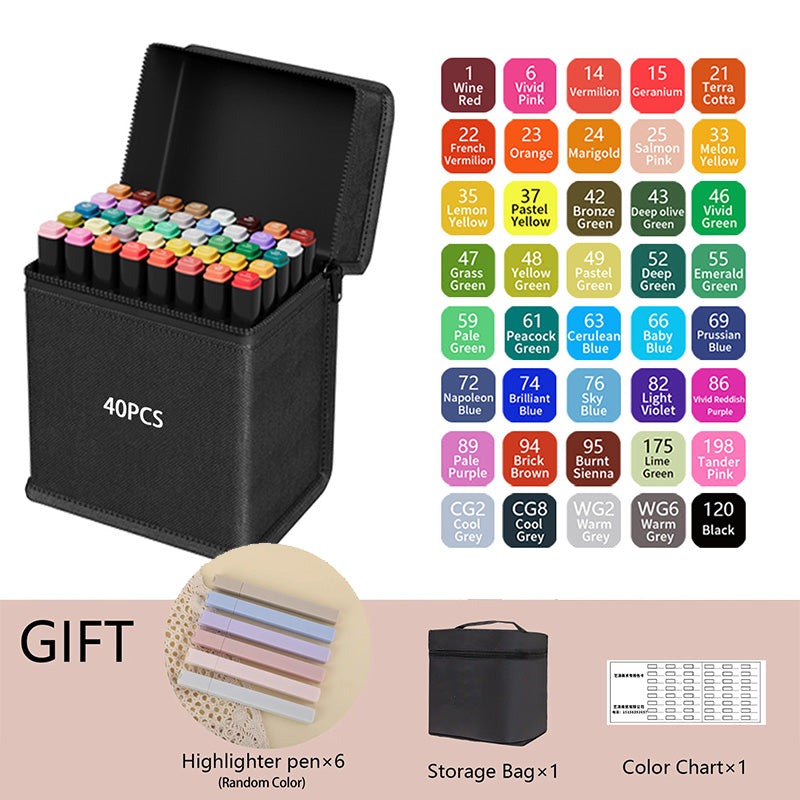 Dual Tip Permanent Art Sketch Markers for Illustration - 12-120 Colors Available