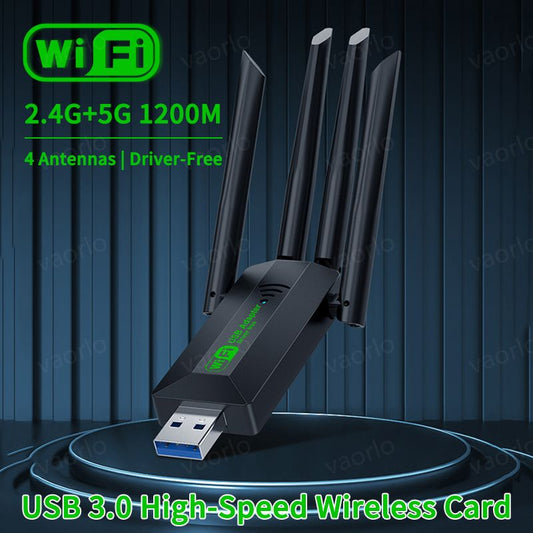 1200Mbps WiFi USB Adapter Dual Band USB3.0 High-Speed Wireless Card Receiver