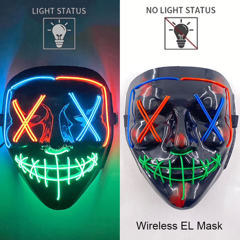Neon LED Purge Mask Glow in The Dark Cosplay Horror Mask