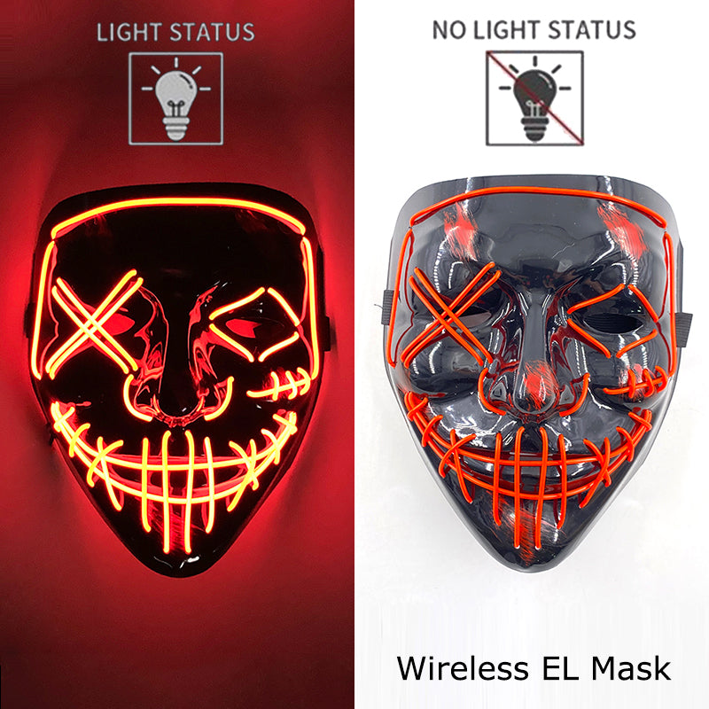 Neon LED Purge Mask Glow in The Dark Cosplay Horror Mask