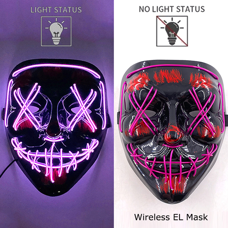 Neon LED Purge Mask Glow in The Dark Cosplay Horror Mask