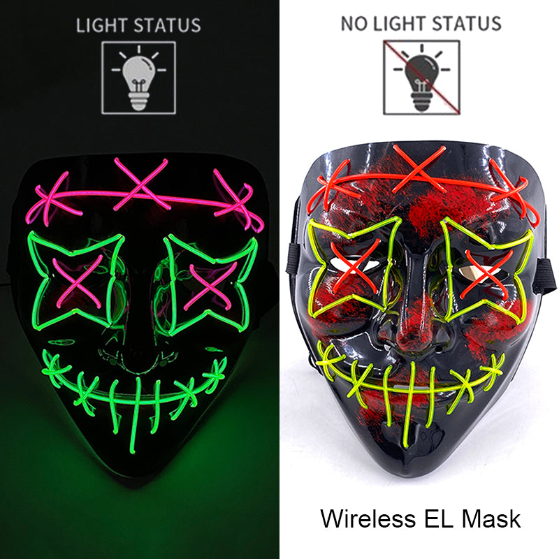 Neon LED Purge Mask Glow in The Dark Cosplay Horror Mask