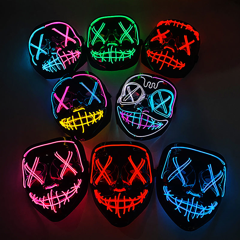 Neon LED Purge Mask Glow in The Dark Cosplay Horror Mask
