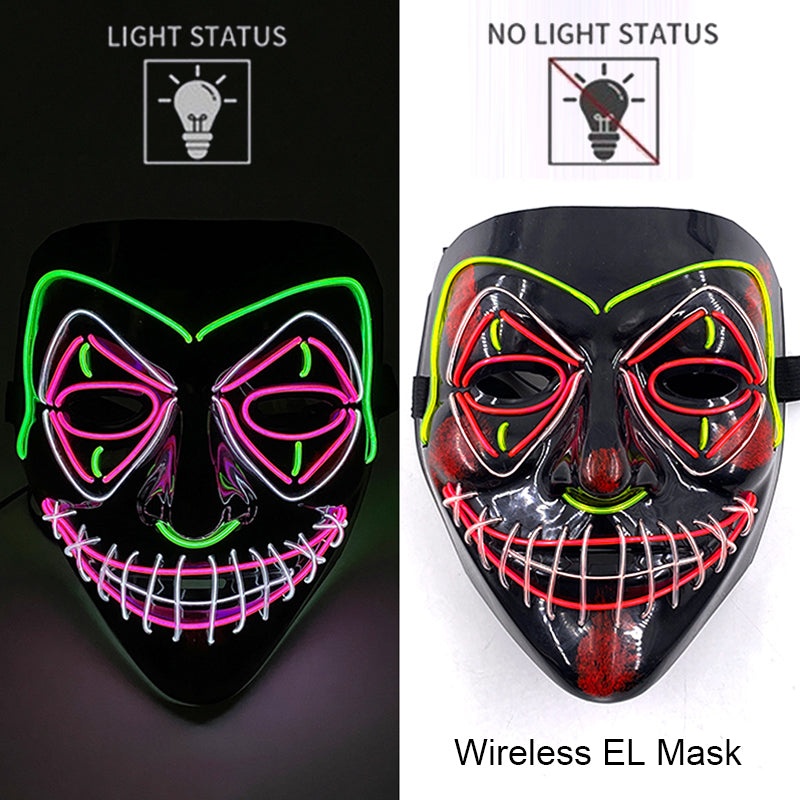 Neon LED Purge Mask Glow in The Dark Cosplay Horror Mask