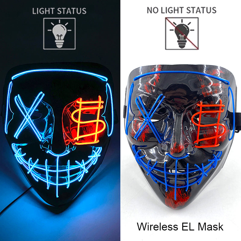 Neon LED Purge Mask Glow in The Dark Cosplay Horror Mask