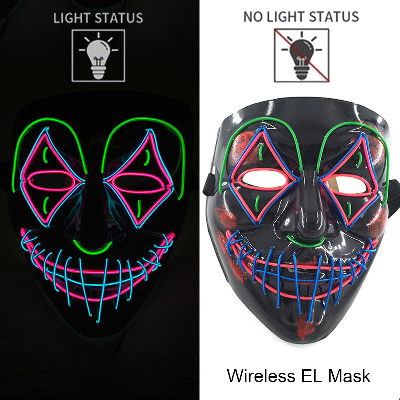 Neon LED Purge Mask Glow in The Dark Cosplay Horror Mask