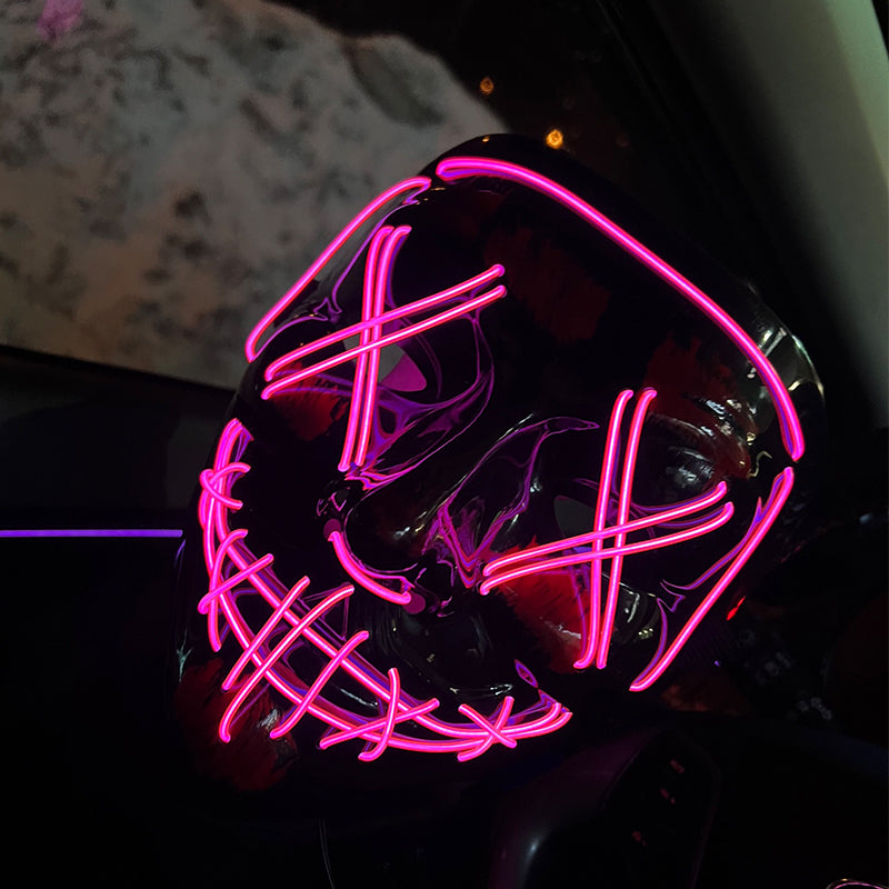 Neon LED Purge Mask Glow in The Dark Cosplay Horror Mask