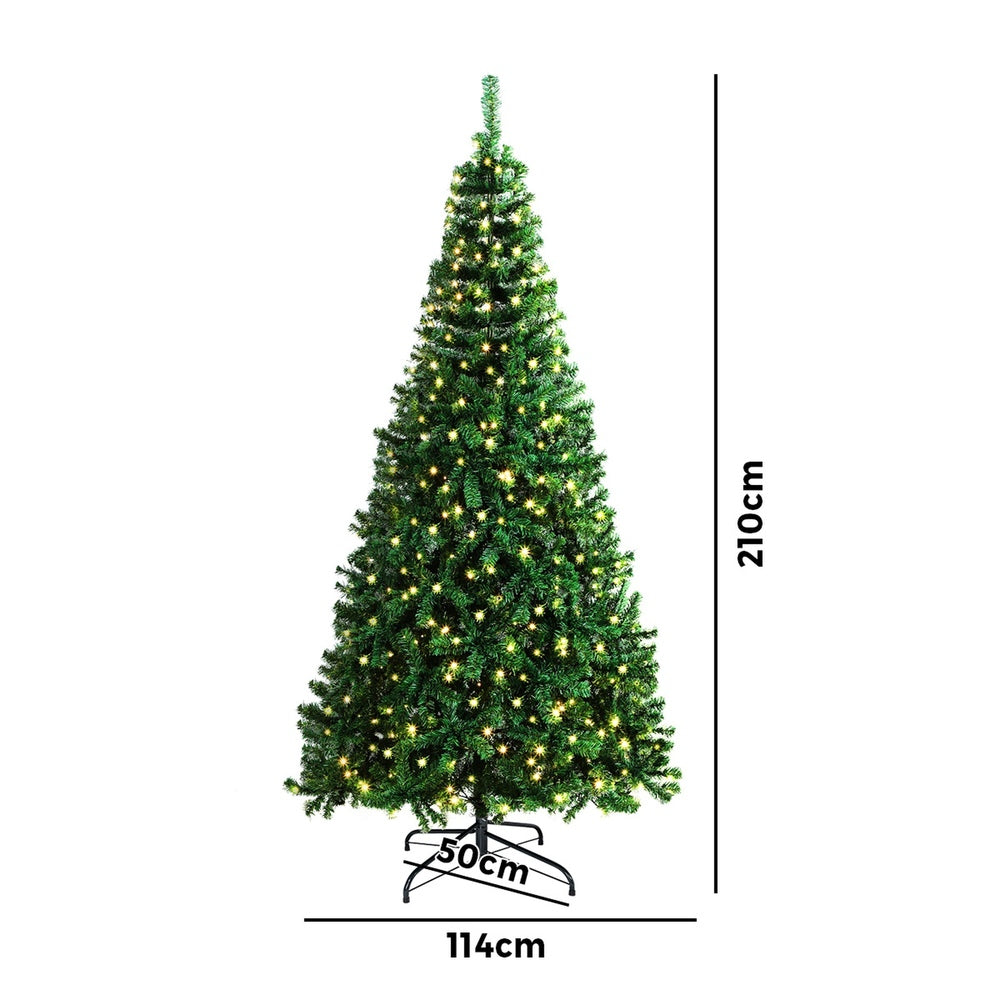 7FT Green Christmas Tree with LED Lights