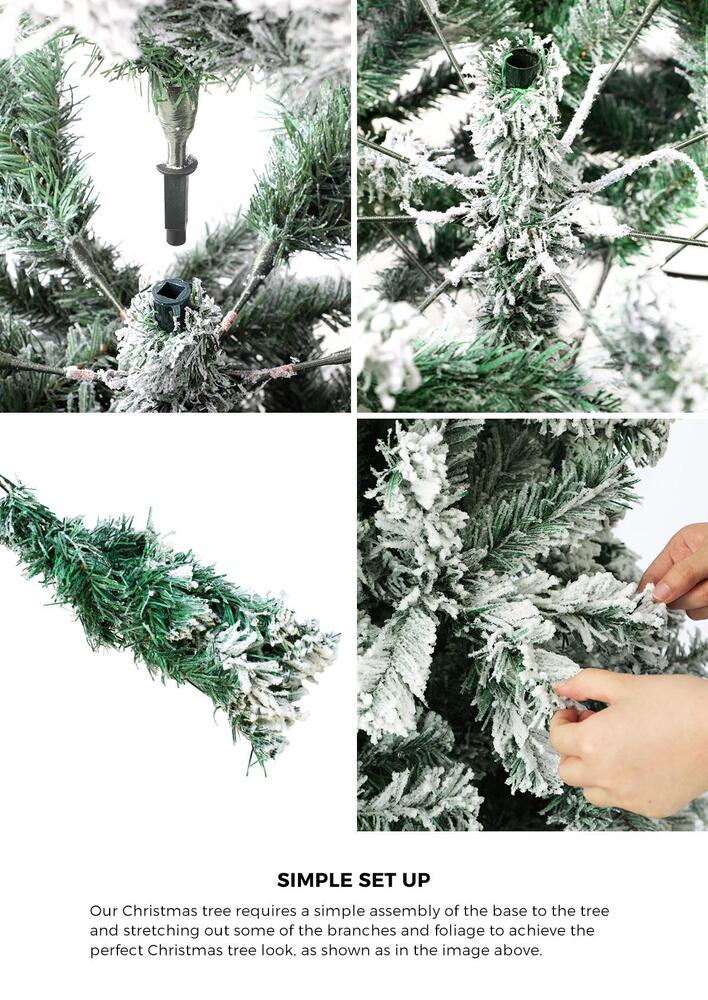 6FT Snow Flocked Green Christmas Tree
