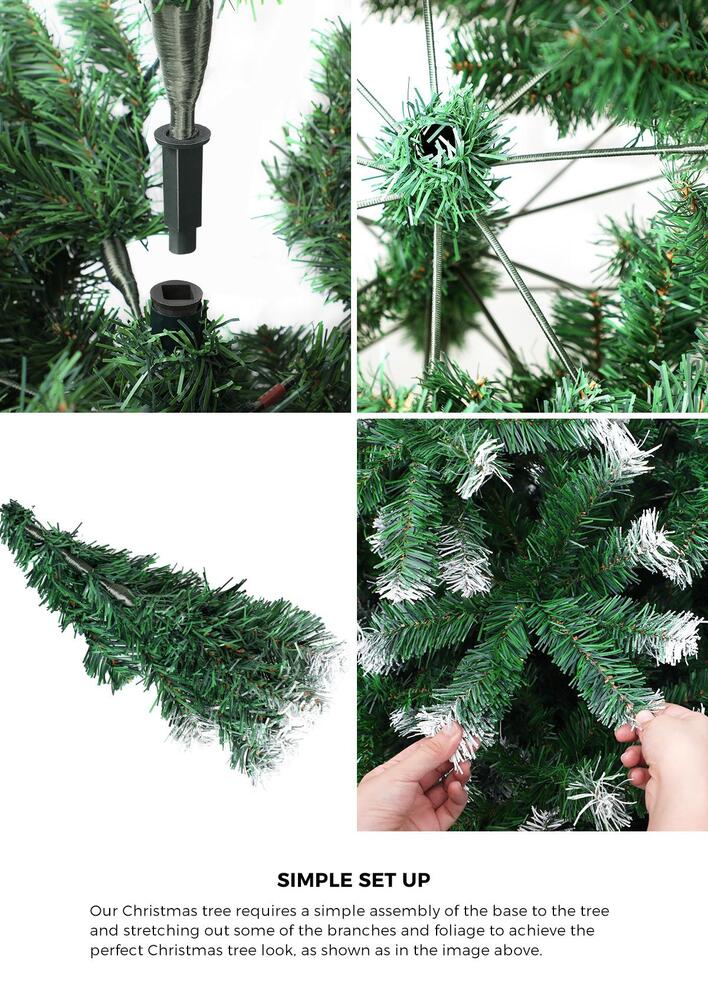 6FT Snowy Green Christmas Tree with 800 Tips