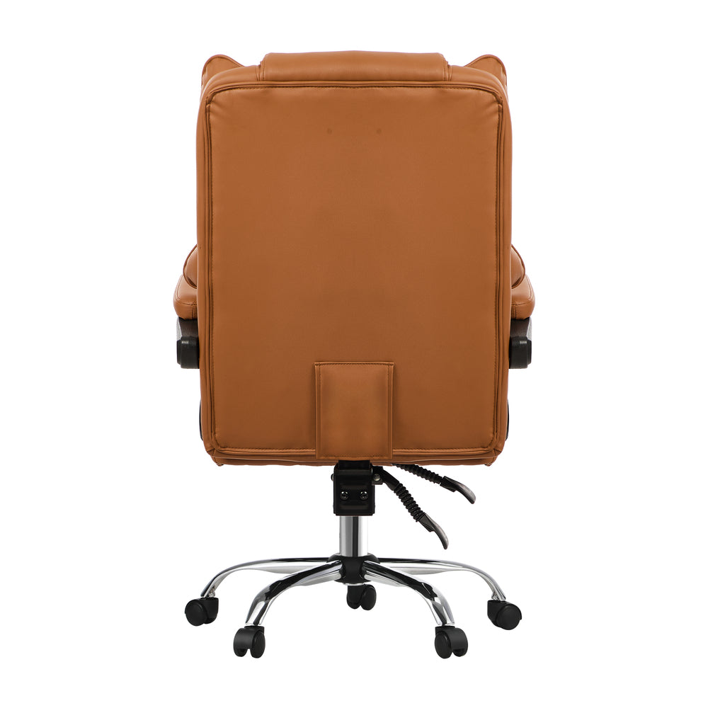 Brown Premium PU Leather Gaming Office Chair with Massage