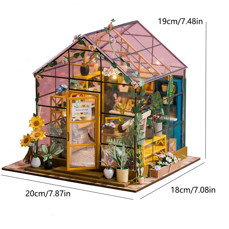 Mini DIY Flower House Handmade 3D Puzzle Assembly Building Toys