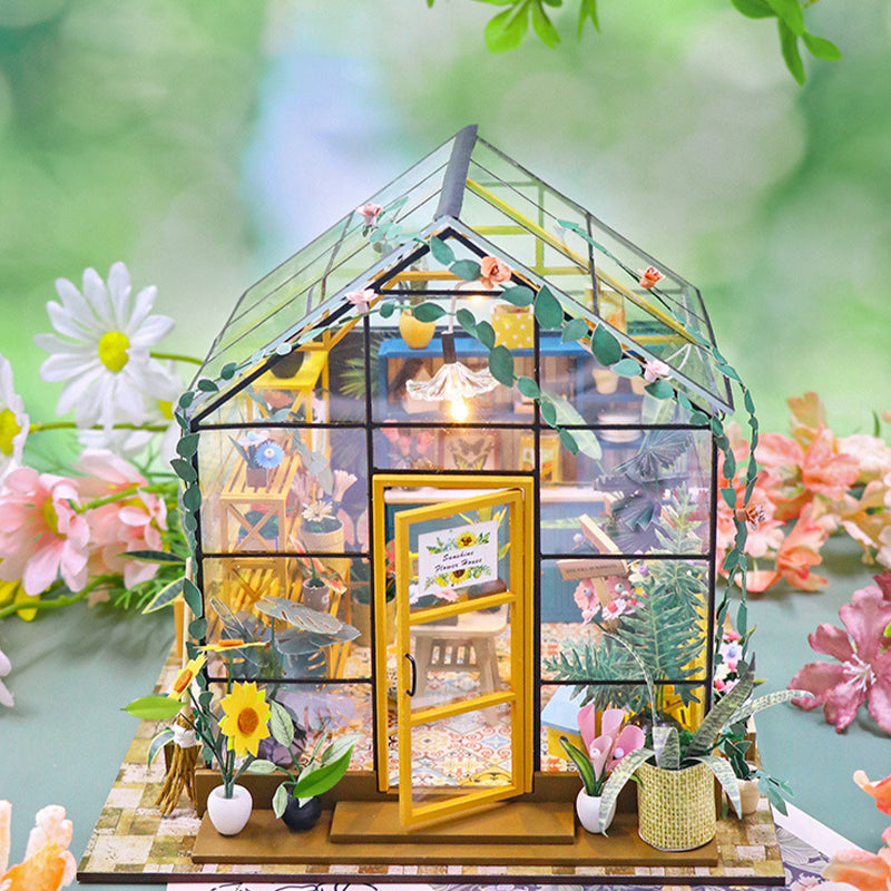 Mini DIY Flower House Handmade 3D Puzzle Assembly Building Toys