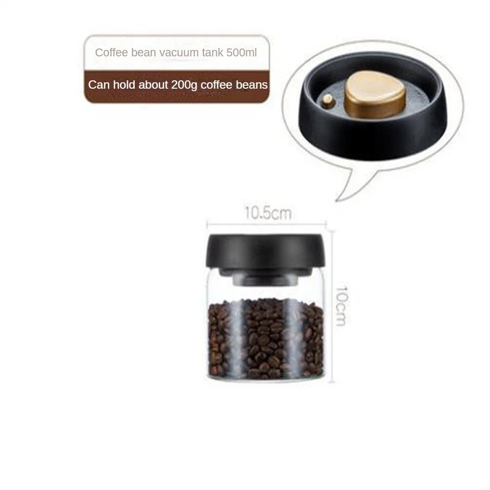 Coffee Beans Vacuum Sealed Tank Transparent Glass Food Storage Jars