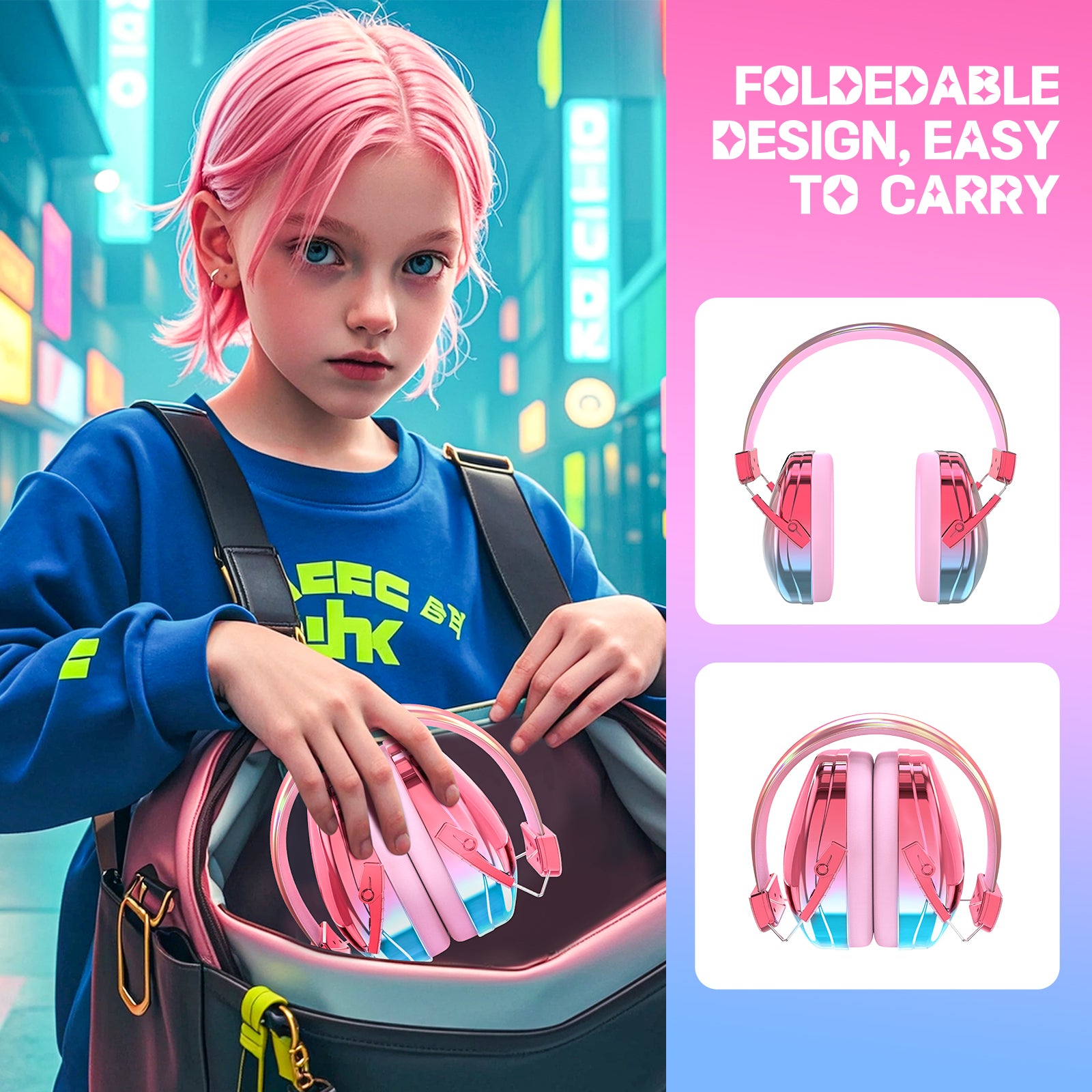 Fashionable Electroplated Earmuffs Kids Hearing Protector Anti-noise Headphones