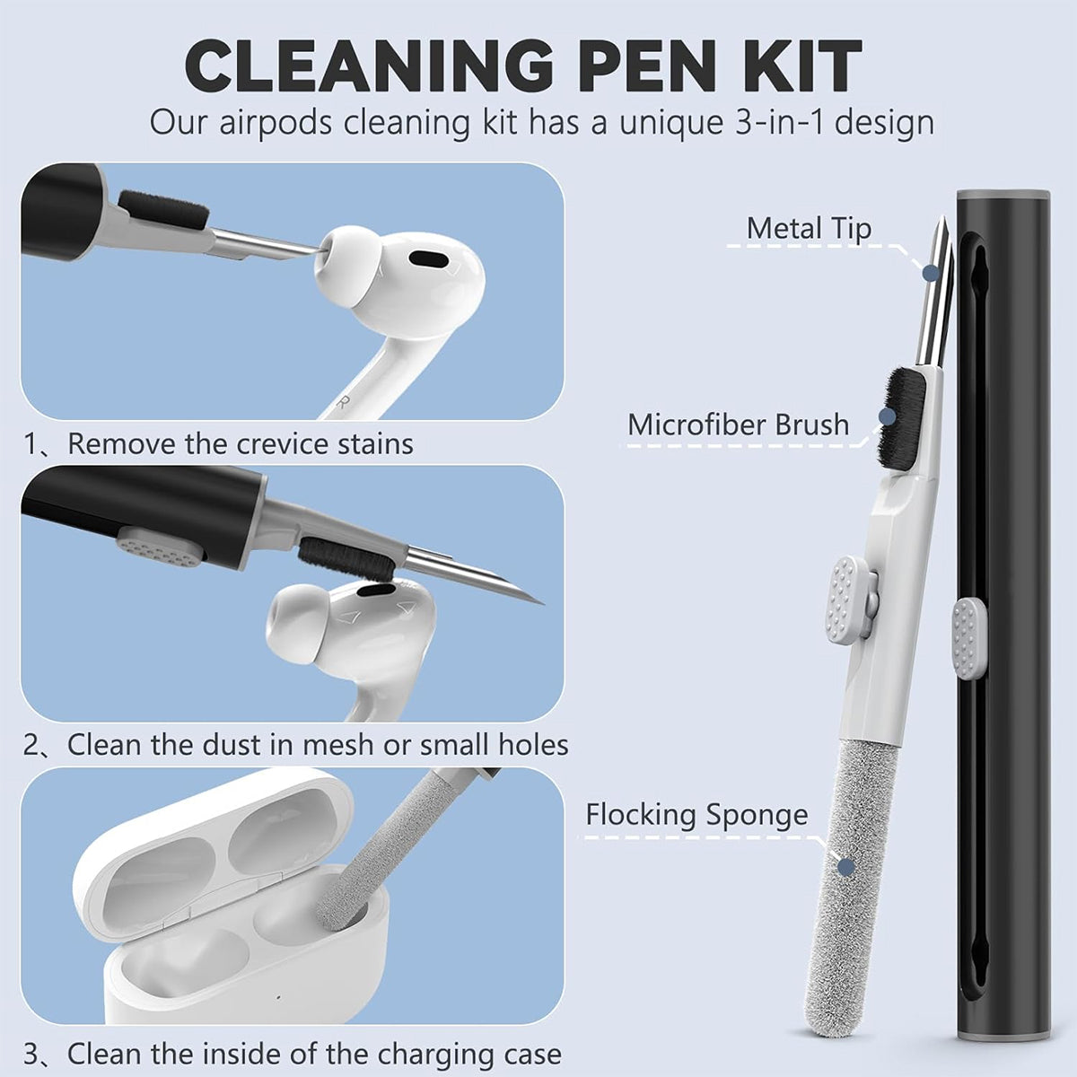 AirPods Pro Case Cover with Cleaner Kit Soft Silicone Protective Case